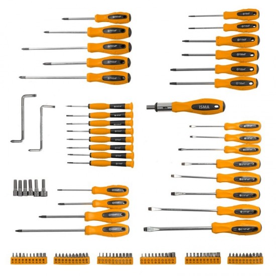 Комплект Отвертки и Битове ISMA 100 части Комплект Отвертки и Битове ISMA 100 части