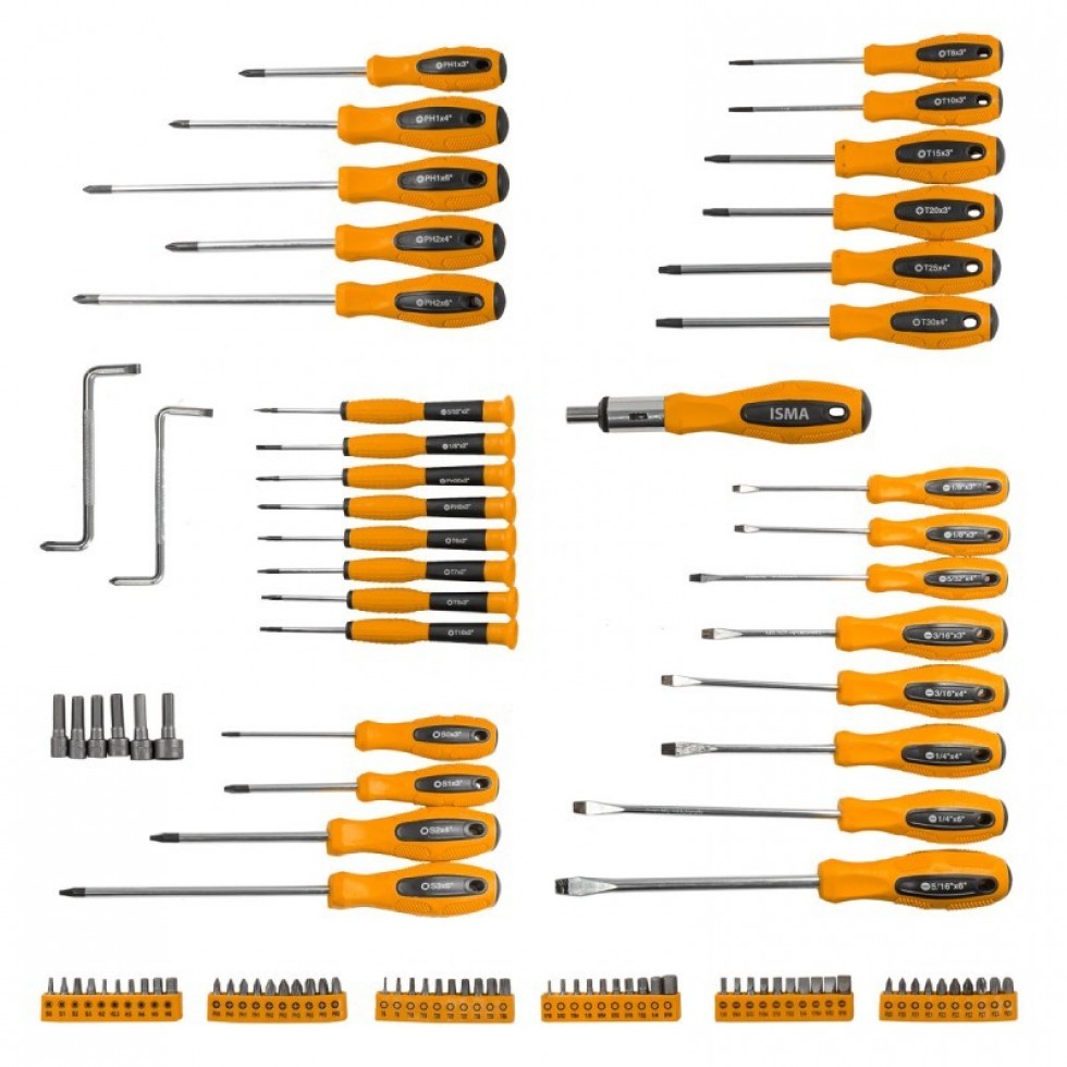 Комплект Отвертки и Битове ISMA 100 части Комплект Отвертки и Битове ISMA 100 части