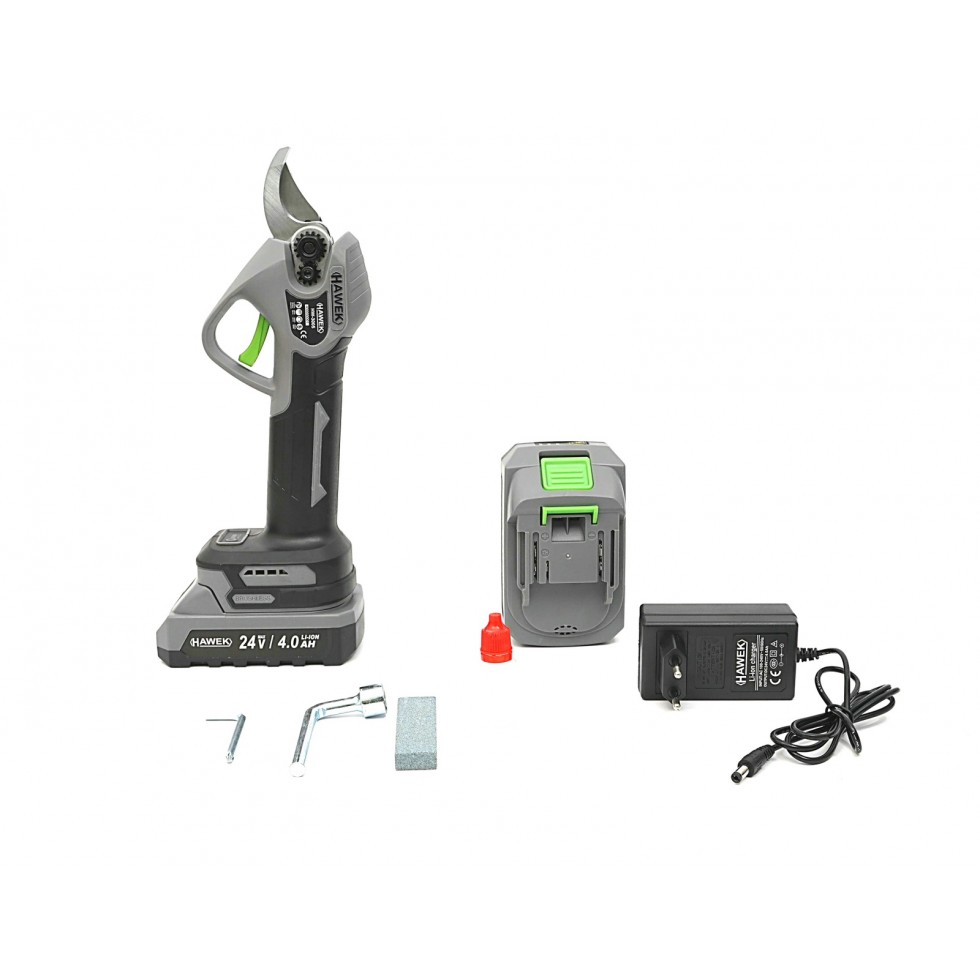 Акумулаторна Ножица и Резачка за Клони Безжичен Трион с Автоматично Омасляване на Верига Лозарска HAWEK 4 Батерии Акумулаторна Ножица и Резачка за Клони Безжичен Трион с Автоматично Омасляване на Верига Лозарска HAWEK 4 Батерии