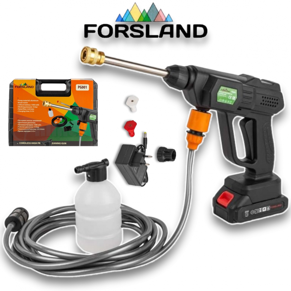 Акумулаторна Водоструйка FORSLAND 2 Дюзи 2 Батерии Акумулаторна Водоструйка FORSLAND 2 Дюзи 2 Батерии