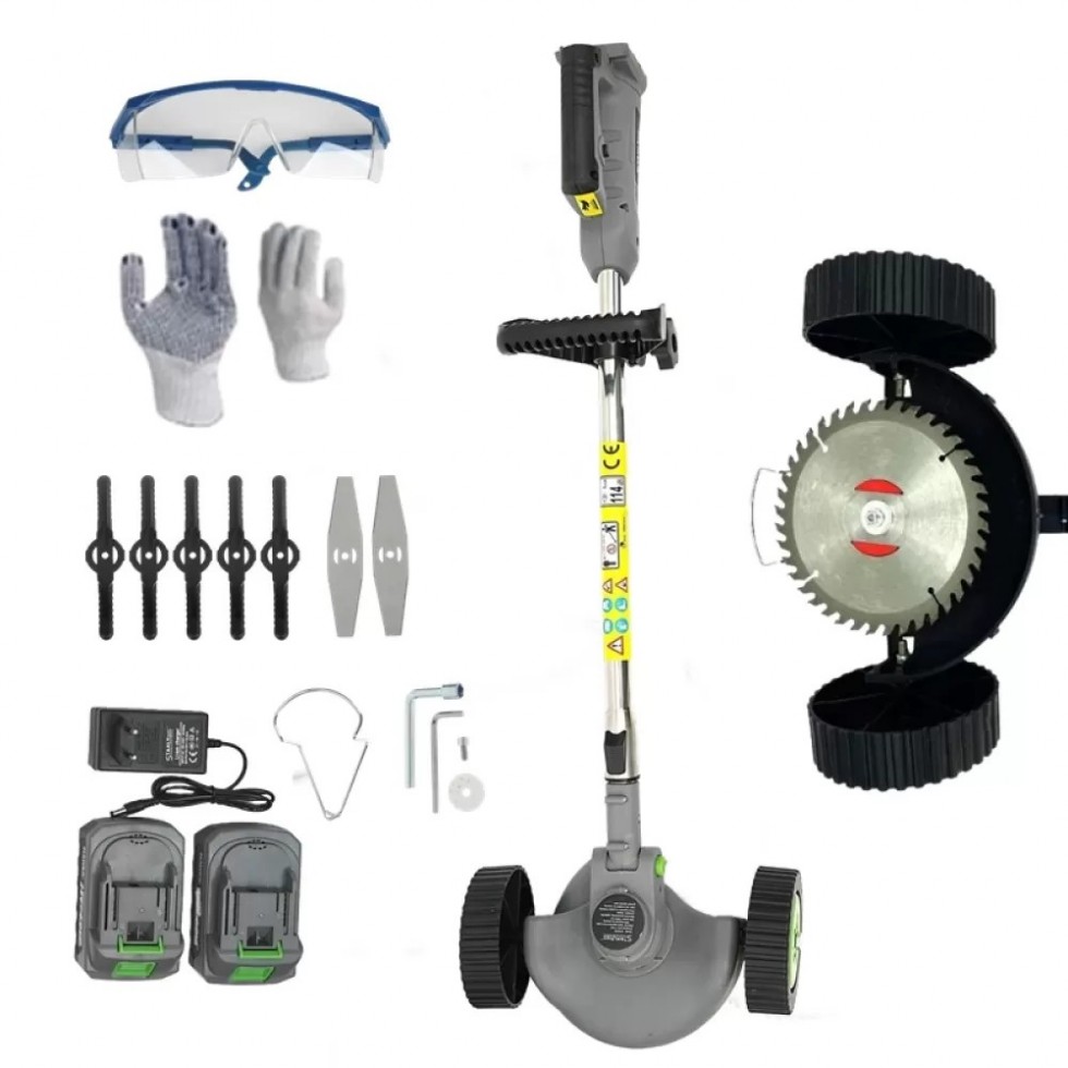 Акумулаторен Тример за Трева с Колела 36V 8,0AH Градински Храсторез количка STAHLMAYER 2x Батерии Акумулаторен Тример за Трева с Колела 36V 8,0AH Градински Храсторез количка STAHLMAYER 2x Батерии