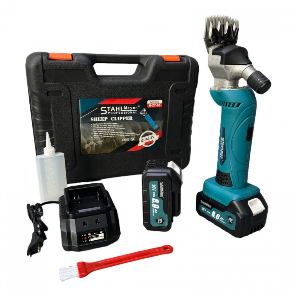 Акумулаторна Машинка за Овце Подстригване на Животни и др. STAHLMAYER 36V 8.0AH 2 Батерии Куфар Машина за Стригане с регулиране на оборотите Акумулаторна Машинка за Овце Подстригване на Животни и др. STAHLMAYER 36V 8.0AH 2 Батерии Куфар Машина за Стригане с регулиране на оборотите