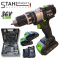Акумулаторен Винтоверт 36V 8AH STAHLMAYER BLACK Серия + 40 части Инструменти Ударна Бормашина модел 2025