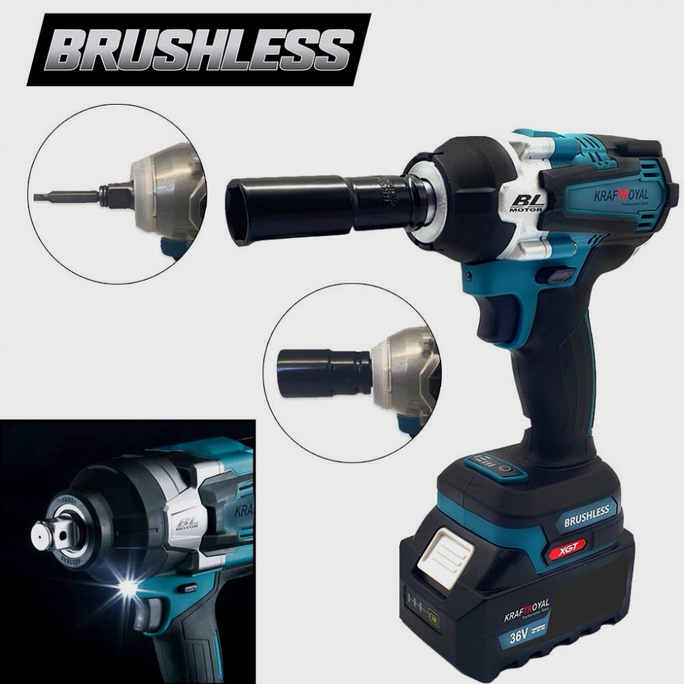 Акумулаторен Комбиниран Безчетков Гайковерт / Импакт Безжичен Акумулаторен Безчетков KRAFT ROYAL 36V 10.0AH 2 Броя Батерия + 10 броя Удължени Ковани Вложки 10-24мм Акумулаторен Комбиниран Безчетков Гайковерт / Импакт Безжичен Акумулаторен Безчетков KRAFT ROYAL 36V 10.0AH 2 Броя Батерия + 10 броя Удължени Ковани Вложки 10-24мм