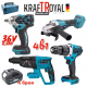 Акумулаторен Комплект 4в1 Перфоратор Ъглошлайф Гайковерт и Винтоверт 36V 8,0AH KRAFTROYAL Акумулаторен Комплект 4в1 Перфоратор Ъглошлайф Гайковерт и Винтоверт 36V 8,0AH KRAFTROYAL