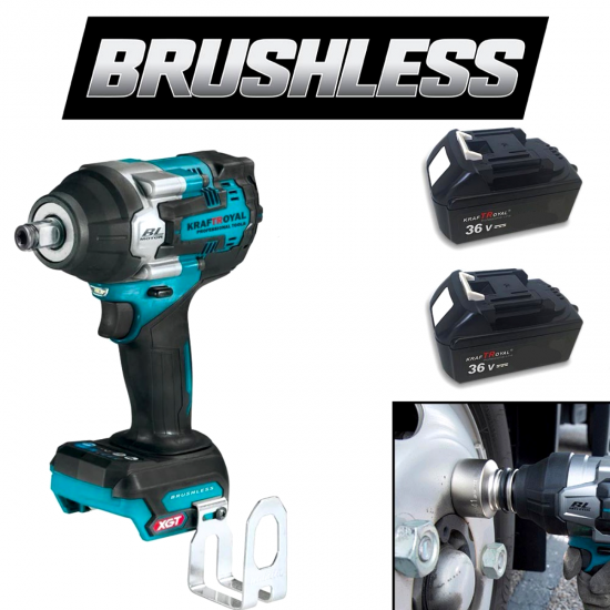 Акумулаторен Комбиниран Безчетков Гайковерт / Импакт Безжичен Акумулаторен Безчетков KRAFT ROYAL 36V 10.0AH 2 Броя Батерия + 10 броя Удължени Ковани Вложки 10-24мм Акумулаторен Комбиниран Безчетков Гайковерт / Импакт Безжичен Акумулаторен Безчетков KRAFT ROYAL 36V 10.0AH 2 Броя Батерия + 10 броя Удължени Ковани Вложки 10-24мм