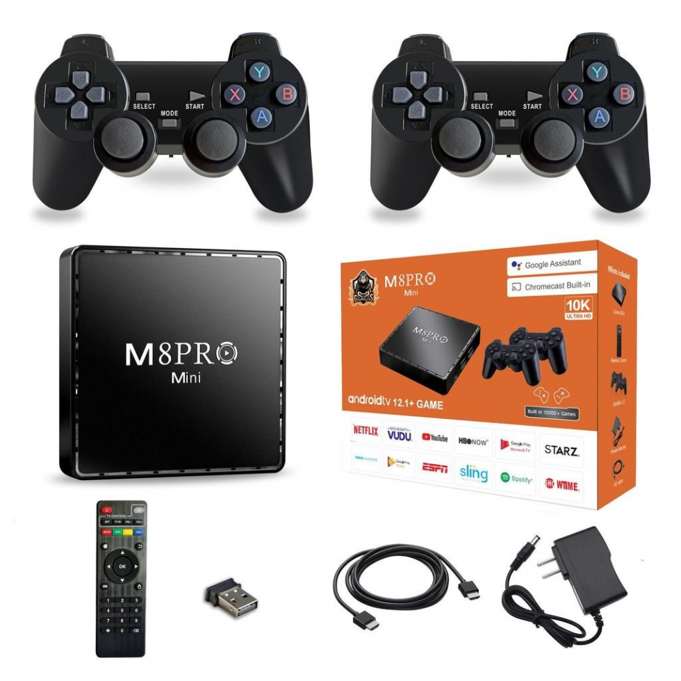 Конзола с Игри M8 Pro TV Game Box 4K HDMI 2.4G с Два Джойстика и дистанционно над 33 000 игри Конзола с Игри M8 Pro TV Game Box 4K HDMI 2.4G с Два Джойстика и дистанционно над 33 000 игри