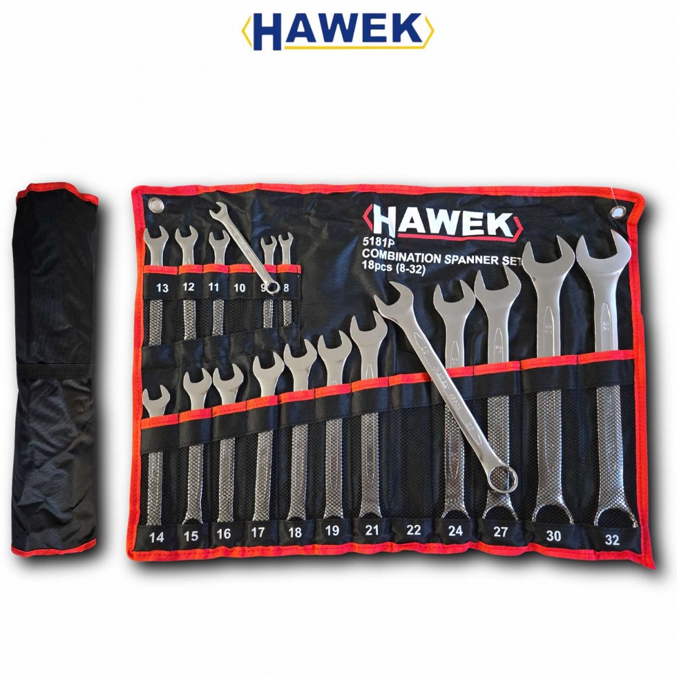 Професионален Комплект Звездогаечни Ключове HAWEK 18 части 8-32мм Професионален Комплект Звездогаечни Ключове HAWEK 18 части 8-32мм