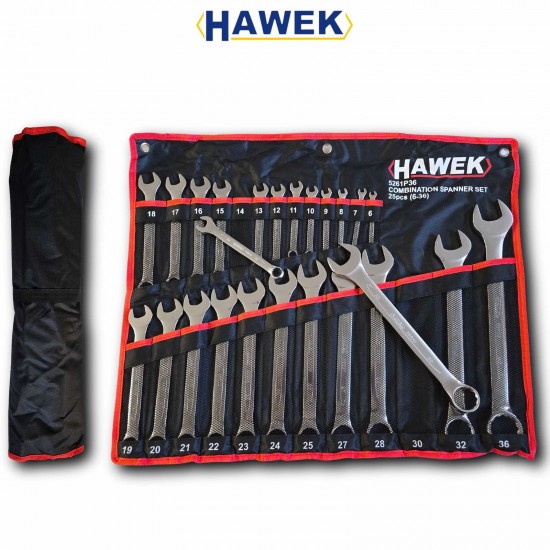 Професионален Комплект Звездогаечни Ключове HAWEK 25 части 6-36мм Професионален Комплект Звездогаечни Ключове HAWEK 25 части 6-36мм