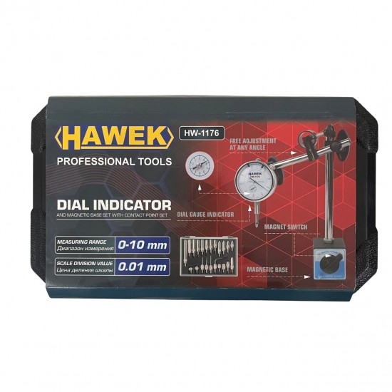 Магнитна Стойка и Индикаторен Часовник HAWEK в куфар Полски Магнитна Стойка и Индикаторен Часовник HAWEK в куфар Полски