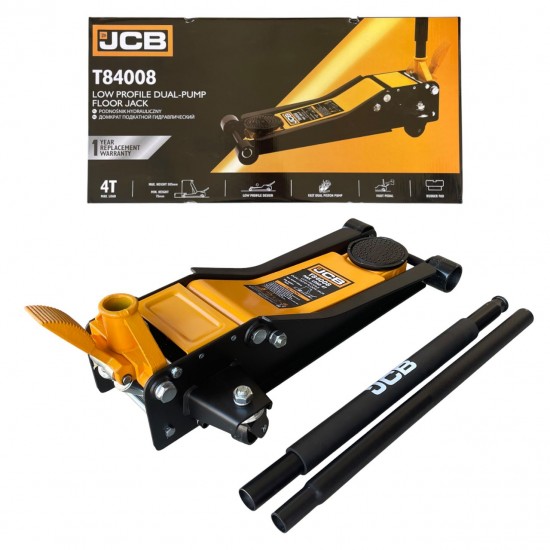 Крик 4 тона Нископрофилен Професионален Крокодил С ДВЕ ПОМПИ И ПЕДАЛ 75-505мм JCB