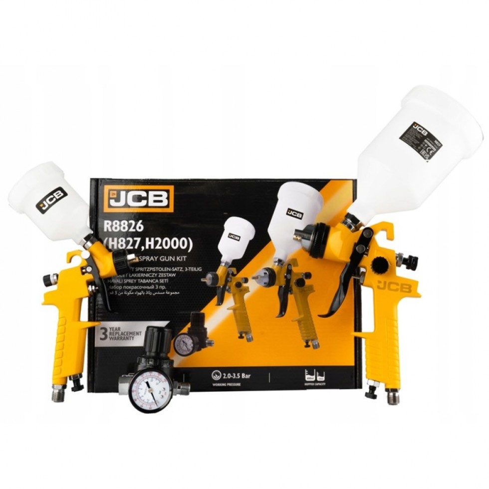Пистолет Бояджийски Комплект 3 броя JCB Пистолети за Боя и Боядисване Пистолет Бояджийски Комплект 3 броя JCB Пистолети за Боя и Боядисване