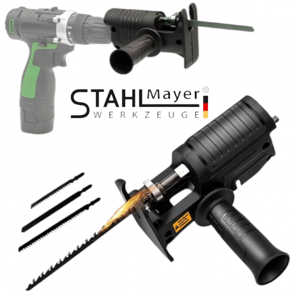 Универсален Адаптер Приставка Прободен Трион Зеге за Винтоверт и Бормашина Преобразувател STAHLMAYER Универсален Адаптер Приставка Прободен Трион Зеге за Винтоверт и Бормашина Преобразувател STAHLMAYER