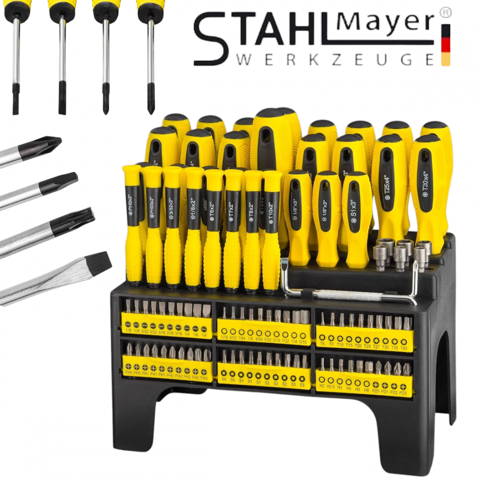 Отвертки и Битове Комплект 100 части STAHLMAYER отверки Отвертки и Битове Комплект 100 части STAHLMAYER отверки