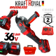 Акумулаторен Безчетков Ъглошлайф KRAFTROYAL 36V 8,0AH 2 батерии 125мм флекс шлайф 2025г. Акумулаторен Безчетков Ъглошлайф KRAFTROYAL 36V 8,0AH 2 батерии 125мм флекс шлайф 2025г.