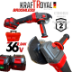 Акумулаторен Безчетков Ъглошлайф KRAFTROYAL 36V 8,0AH 2 батерии 125мм флекс шлайф 2025г. Акумулаторен Безчетков Ъглошлайф KRAFTROYAL 36V 8,0AH 2 батерии 125мм флекс шлайф 2025г.