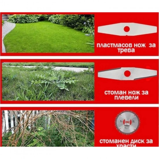 Безжична Косачка за Трева Тример за Храсти ТАЙГА 36V 8,0AH Акумулаторен Храсторез 2 БРОЯ Батерия