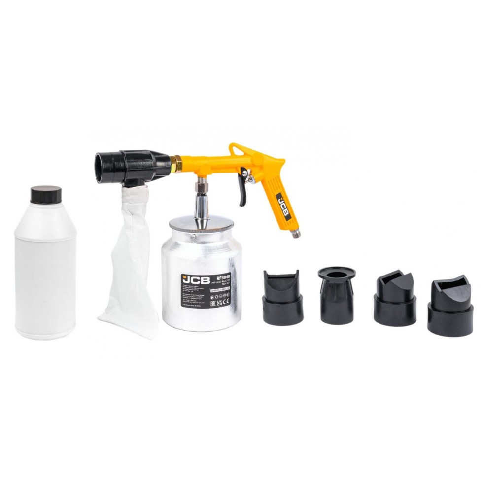 Пневматичен Пясъкоструен Пистолет 1 литър с 4 дюзи JCB за Пясъкоструйка Пневматичен Пясъкоструен Пистолет 1 литър с 4 дюзи JCB за Пясъкоструйка