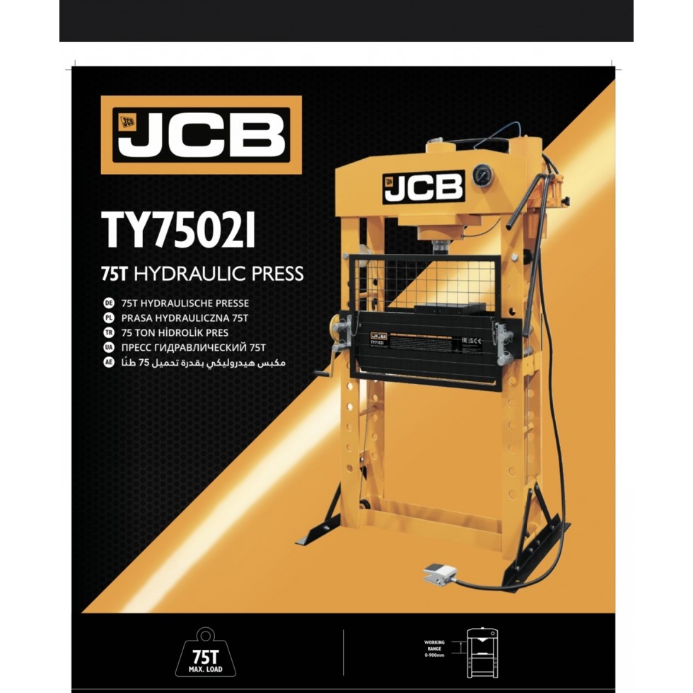 Пневматично - Хидравлична Преса с Манометър 75 тона JCB , TY75021