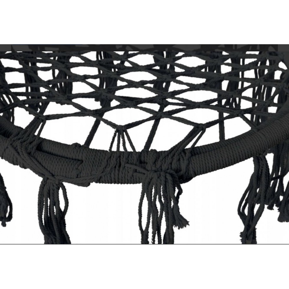 Люлка Хамак Плетена Висяща Градинска Черен Цвят Люлка Хамак Плетена Висяща Градинска Черен Цвят