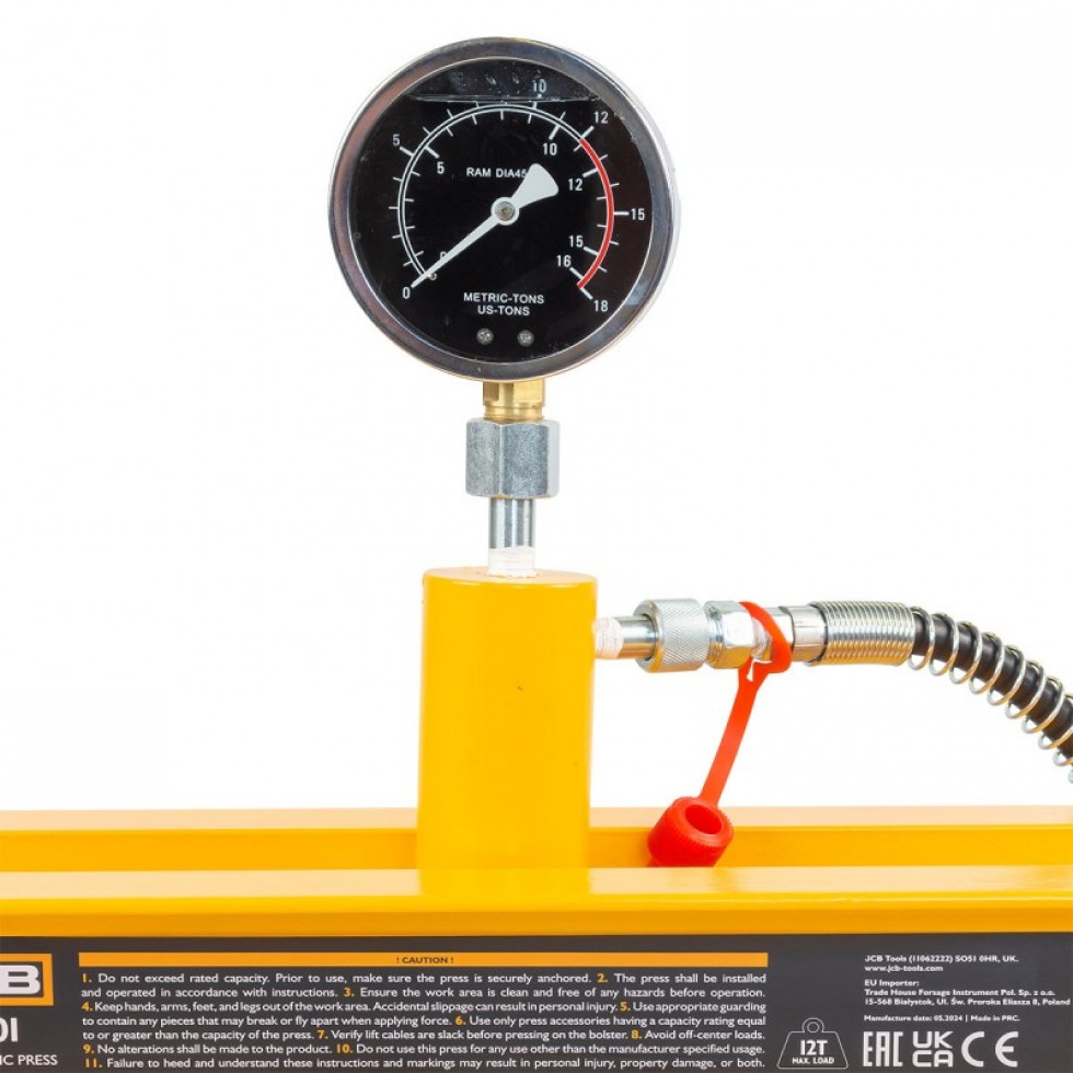 Хидравлична Преса 12 тона с Манометър JCB TY12001 Хидравлична Преса 12 тона с Манометър JCB TY12001