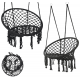 Люлка Хамак Плетена Висяща Градинска Черен Цвят Люлка Хамак Плетена Висяща Градинска Черен Цвят