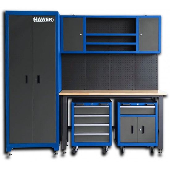 Комплект Работна Маса Шкафове и Сервизни Колички Метал HAWEK