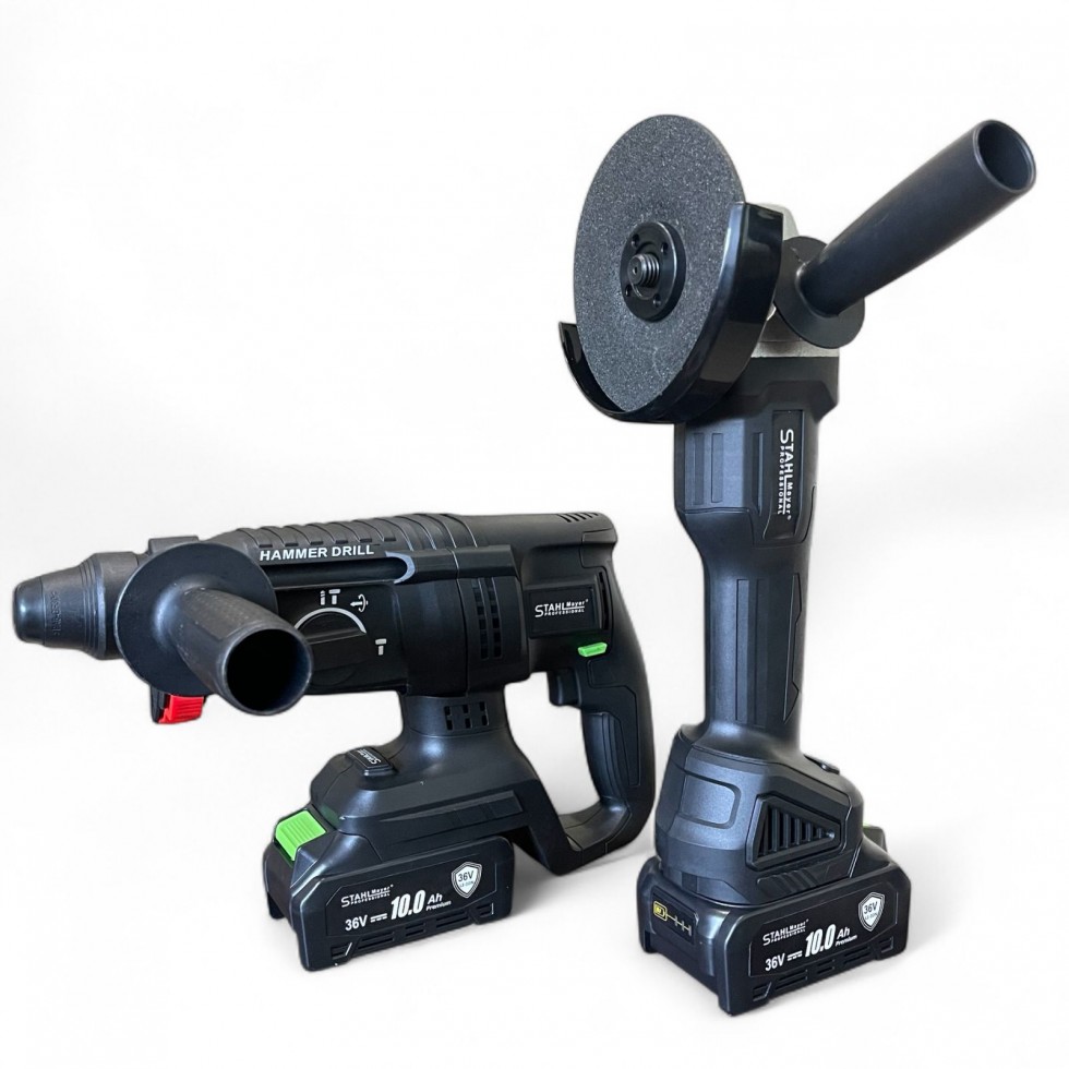 5в1 Акумулаторен Комплект Комбиниран Гайковерт/ Импакт, Акумулаторен Винтоверт, Акумулаторен Ъглошлайф, Акумулаторен Перфоратор и USB Лампа STAHLMAYER 36V 10AH + 50 части инструменти 5в1 Акумулаторен Комплект Комбиниран Гайковерт/ Импакт, Акумулаторен Винтоверт, Акумулаторен Ъглошлайф, Акумулаторен Перфоратор и USB Лампа STAHLMAYER 36V 10AH + 50 части инструменти