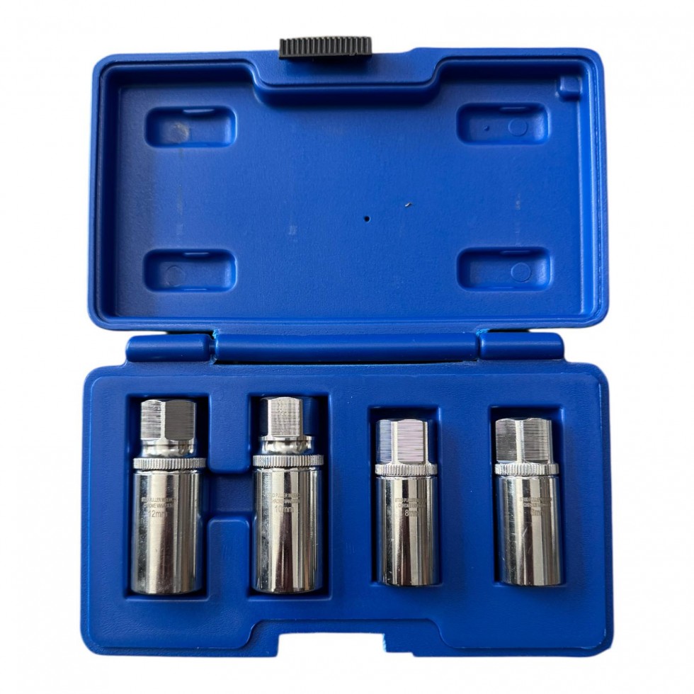 Екстрактори за Шпилки Комплект 4 части 6-12мм вложки шпилковадачи 1/2 Екстрактори за Шпилки Комплект 4 части 6-12мм вложки шпилковадачи 1/2
