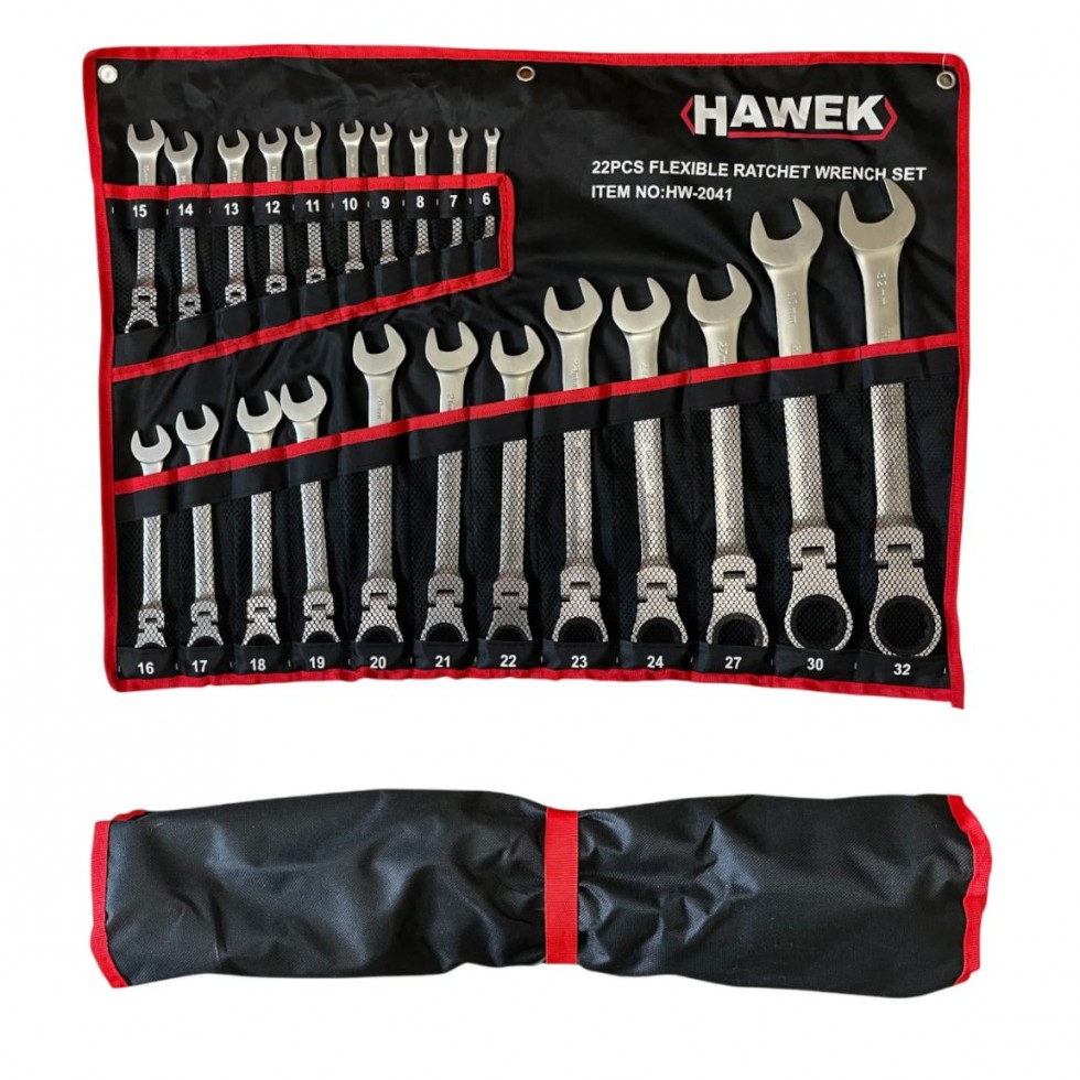 ЗВЕЗДОГАЕЧНИ ТРЕСЧОТНИ КЛЮЧОВЕ С ЧУПЕЩО РАМО 6-32 ММ 22 ЧАСТИ HAWEK ЗВЕЗДОГАЕЧНИ ТРЕСЧОТНИ КЛЮЧОВЕ С ЧУПЕЩО РАМО 6-32 ММ 22 ЧАСТИ HAWEK