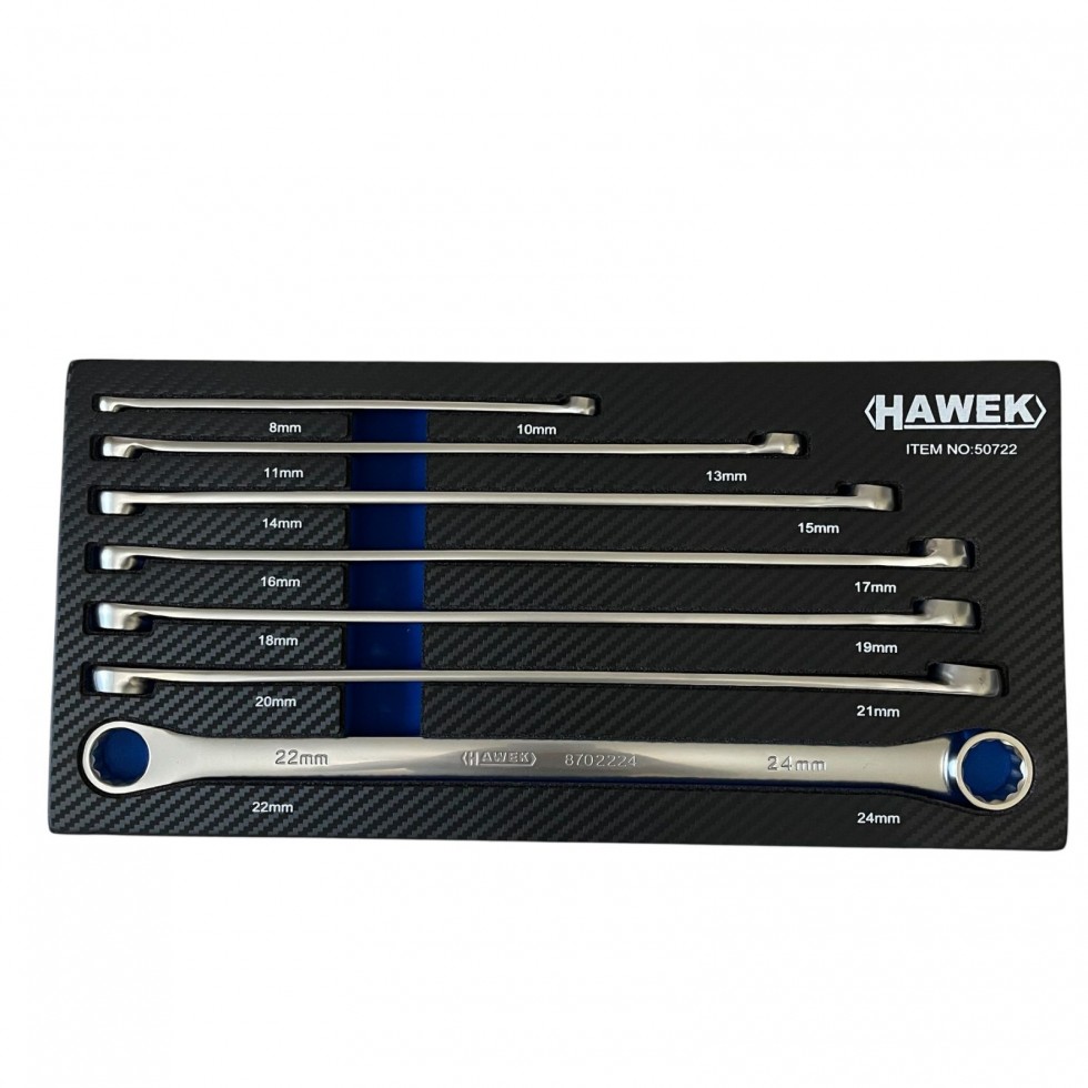 КОМПЛЕКТ КЛЮЧОВЕ ДЪЛГИ ПРАВИ ЗВЕЗДИ ( УДЪЛЖЕНИ) 8 - 24 ММ 7 ЧАСТИ HAWEK КОМПЛЕКТ КЛЮЧОВЕ ДЪЛГИ ПРАВИ ЗВЕЗДИ ( УДЪЛЖЕНИ) 8 - 24 ММ 7 ЧАСТИ HAWEK