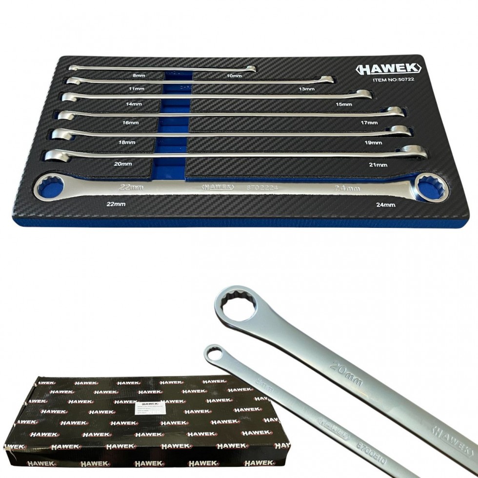 КОМПЛЕКТ КЛЮЧОВЕ ДЪЛГИ ПРАВИ ЗВЕЗДИ ( УДЪЛЖЕНИ) 8 - 24 ММ 7 ЧАСТИ HAWEK КОМПЛЕКТ КЛЮЧОВЕ ДЪЛГИ ПРАВИ ЗВЕЗДИ ( УДЪЛЖЕНИ) 8 - 24 ММ 7 ЧАСТИ HAWEK