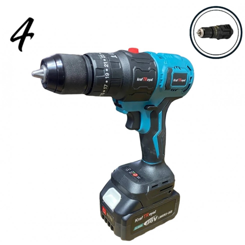 Мултифункционален Инструмент 5 Сменяеми Глави Винтоверт Гайковерт Саблен Трион Резачка за Клони и Ъглошлайф KRAFTROYAL 36V 8,0AH 5в1 Мултифункционален Инструмент 5 Сменяеми Глави Винтоверт Гайковерт Саблен Трион Резачка за Клони и Ъглошлайф KRAFTROYAL 36V 8,0AH 5в1