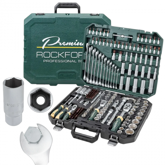 Професионално Гедоре 216 части ROCKFORCE Premium XI-ON със специални вложки