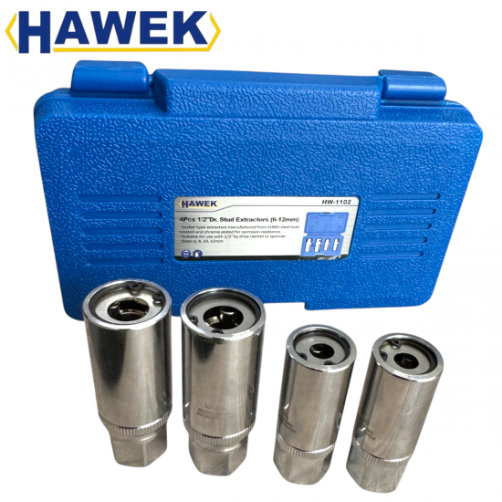 Екстрактори за Шпилки Комплект 4 части 6-12мм вложки шпилковадачи 1/2