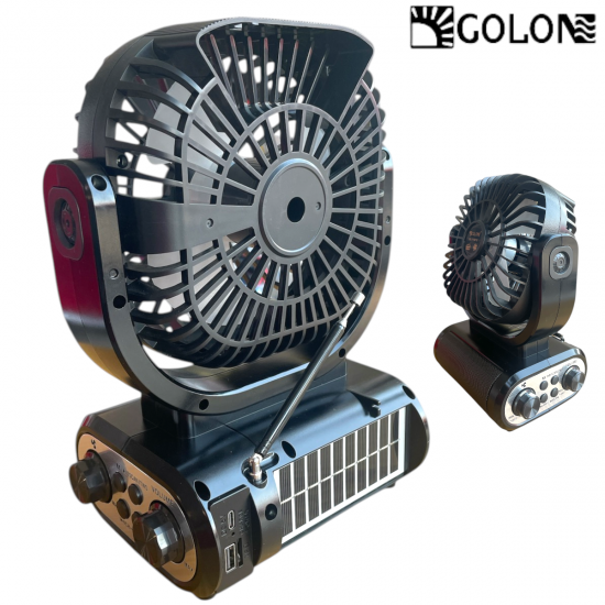 Соларен Вентилатор USB Радио 2в1 GOLON