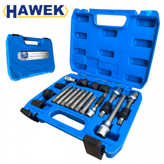 КОМПЛЕКТ ВЛОЖКИ ЗА ШАЙБИ НА АЛТЕРНАТОРИ 18 ЧАСТИ HAWEK HW-1126