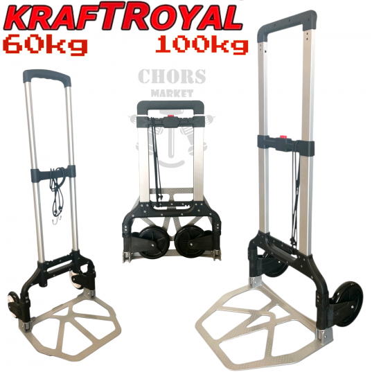 Транспортна Сгъваема Количка до 60кг и до 100кг KRAFTROYAL