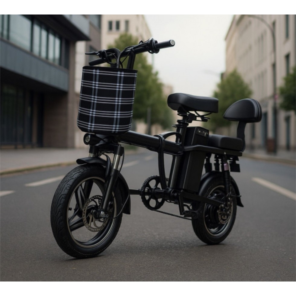 Електрически Велосипед Скутер Голям до 60км пробег BK10 Черен 48V литиева батерия 25км/ч Електрически Велосипед Скутер Голям до 60км пробег BK10 Черен 48V литиева батерия 25км/ч