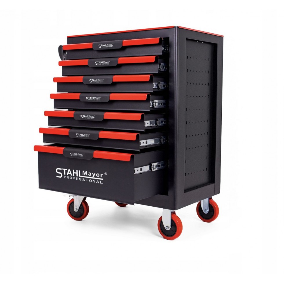 ШКАФ КОЛИЧКА ЗА ИНСТРУМЕНТИ със 7 ЧЕКМЕДЖЕТА STAHLMAYER - RED LINE ШКАФ КОЛИЧКА ЗА ИНСТРУМЕНТИ със 7 ЧЕКМЕДЖЕТА STAHLMAYER - RED LINE