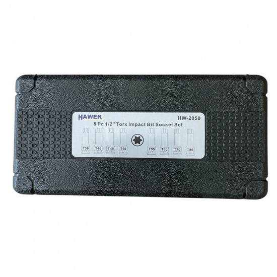 УДАРНИ БИТОВЕ КОМПЛЕКТ 1/2 – ТОРКС 8 ЧАСТИ HAWEK HW-2050 УДАРНИ БИТОВЕ КОМПЛЕКТ 1/2 – ТОРКС 8 ЧАСТИ HAWEK HW-2050