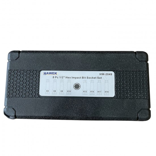УДАРНИ БИТОВЕ КОМПЛЕКТ 1/2 – ШЕСТОГРАМ 8 ЧАСТИ HAWEK HW-2049 УДАРНИ БИТОВЕ КОМПЛЕКТ 1/2 – ШЕСТОГРАМ 8 ЧАСТИ HAWEK HW-2049