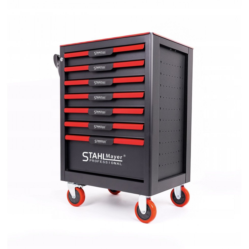ШКАФ КОЛИЧКА ЗА ИНСТРУМЕНТИ със 7 ЧЕКМЕДЖЕТА STAHLMAYER - RED LINE ШКАФ КОЛИЧКА ЗА ИНСТРУМЕНТИ със 7 ЧЕКМЕДЖЕТА STAHLMAYER - RED LINE