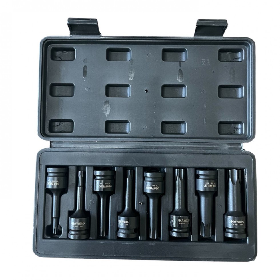 УДАРНИ БИТОВЕ КОМПЛЕКТ 1/2 – ТОРКС 8 ЧАСТИ HAWEK HW-2050 УДАРНИ БИТОВЕ КОМПЛЕКТ 1/2 – ТОРКС 8 ЧАСТИ HAWEK HW-2050