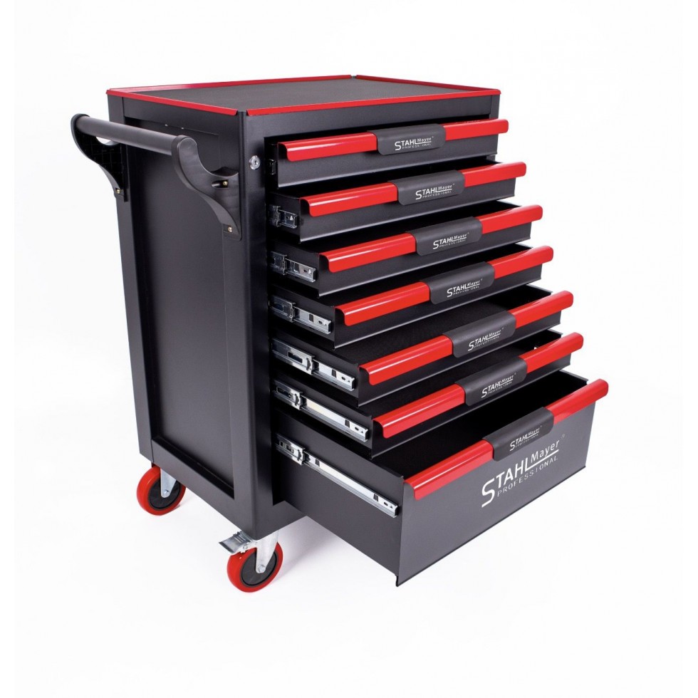 ШКАФ КОЛИЧКА ЗА ИНСТРУМЕНТИ със 7 ЧЕКМЕДЖЕТА STAHLMAYER - RED LINE ШКАФ КОЛИЧКА ЗА ИНСТРУМЕНТИ със 7 ЧЕКМЕДЖЕТА STAHLMAYER - RED LINE