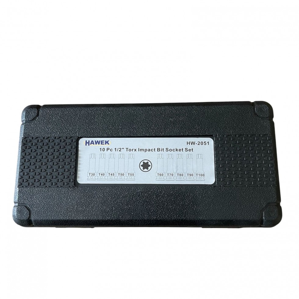 УДАРНИ БИТОВЕ КОМПЛЕКТ ВЛОЖКИ 1/2 – ТОРКС 10 ЧАСТИ HAWEK HW-2051 УДАРНИ БИТОВЕ КОМПЛЕКТ ВЛОЖКИ 1/2 – ТОРКС 10 ЧАСТИ HAWEK HW-2051