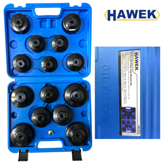 Чашки за Маслени Филтри Комплект 15 части HAWEK Чашки за Маслени Филтри Комплект 15 части HAWEK