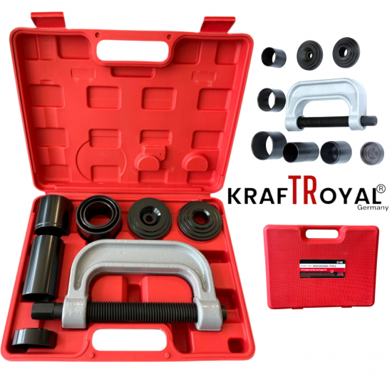 СКОБА И ВТУЛКИ ЗА МОНТАЖ И ДЕМОНТАЖ ЗА ЛАГЕРИ И Шарнири ТАМПОНИ KRAFTROYAL КОМПЛЕКТ 10 части