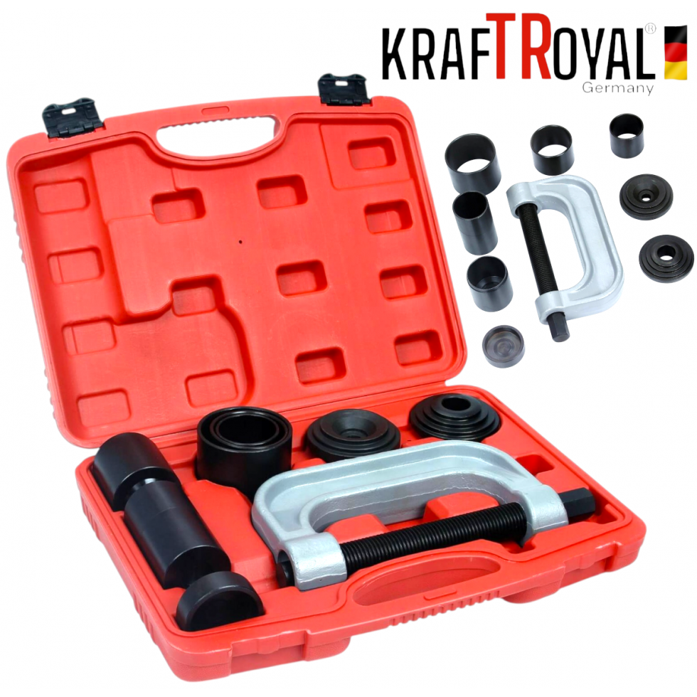 СКОБА И ВТУЛКИ ЗА МОНТАЖ И ДЕМОНТАЖ ЗА ЛАГЕРИ И Шарнири ТАМПОНИ KRAFTROYAL КОМПЛЕКТ 10 части СКОБА И ВТУЛКИ ЗА МОНТАЖ И ДЕМОНТАЖ ЗА ЛАГЕРИ И Шарнири ТАМПОНИ KRAFTROYAL КОМПЛЕКТ 10 части