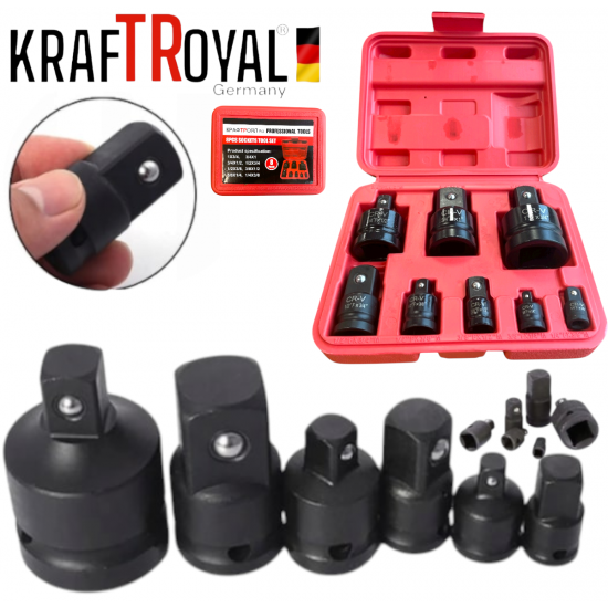 ПРЕХОДНИЦИ ЗА ГЕДОРЕ УДАРНИ АДАПТЕРИ 8 ЧАСТИ KRAFTROYAL ПРЕХОДНИЦИ ЗА ГЕДОРЕ УДАРНИ АДАПТЕРИ 8 ЧАСТИ KRAFTROYAL